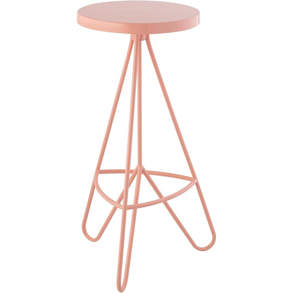 imageJONATHAN Y BSL1002B Trinity 30quot Modern Industiral Iron Tripod Backless Bar Stool for Home Kitchen Dining Room Workspaces Cafes and Resturants White Seat with Gold FramePink
