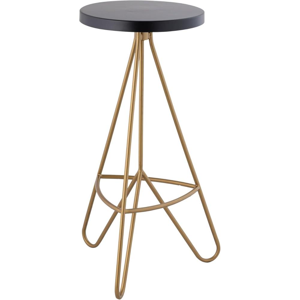 imageJONATHAN Y BSL1002B Trinity 30quot Modern Industiral Iron Tripod Backless Bar Stool for Home Kitchen Dining Room Workspaces Cafes and Resturants White Seat with Gold FrameBlack