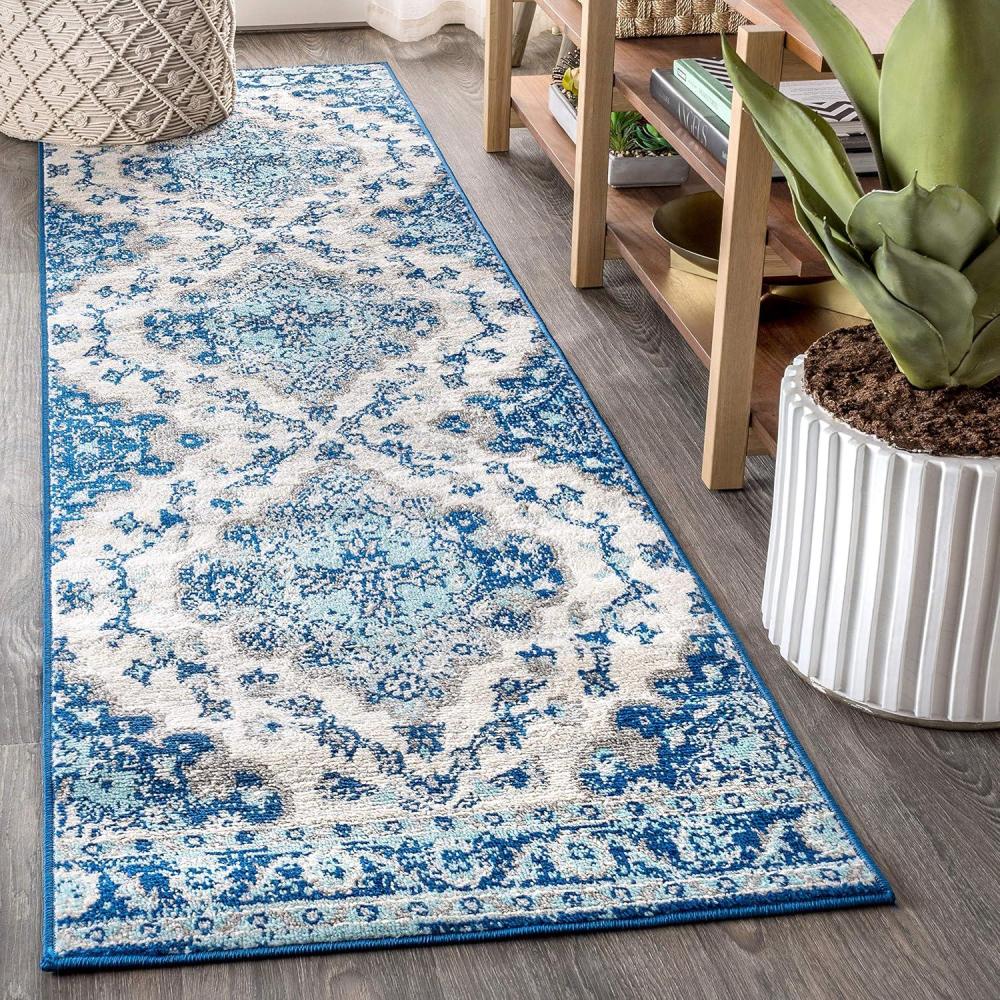 imageJONATHAN Y Boho Vintage BlueMulti Indoor Area Rug 8x10 Bohemian Flair Medallion Floral EasyCleaning High Traffic for Living Room Bedroom Kitchen PetFriendly NonShedding BMF106A8CreamBlue