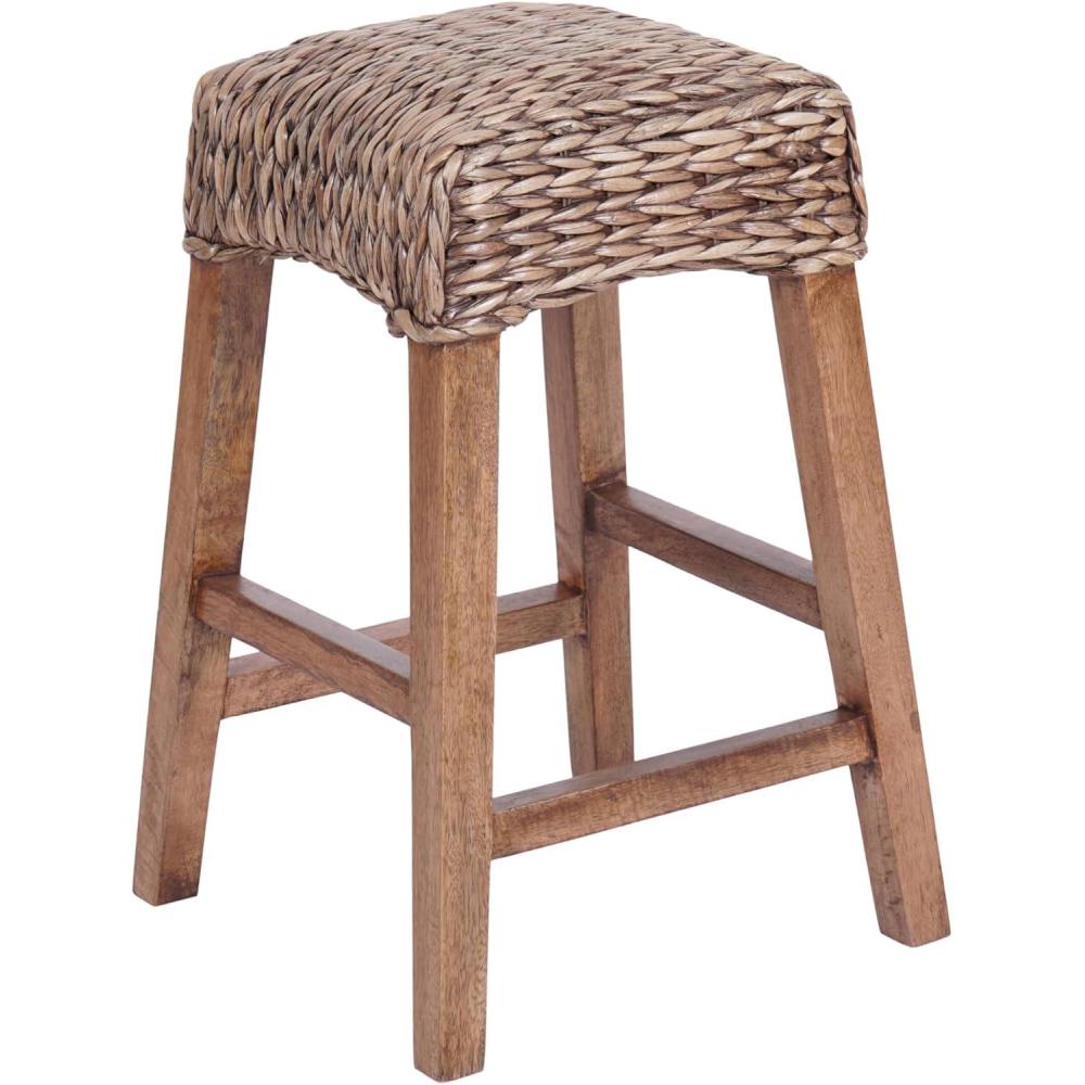 imageJONATHAN Y CSL1101A Maui 255quot Rustic Bohemian HyacinthWood Backless Counter Stool for Home Kitchen Dining Room Workspaces Cafes and Resturants Brown Wash Woven Seat with Natural Wood FrameBrown