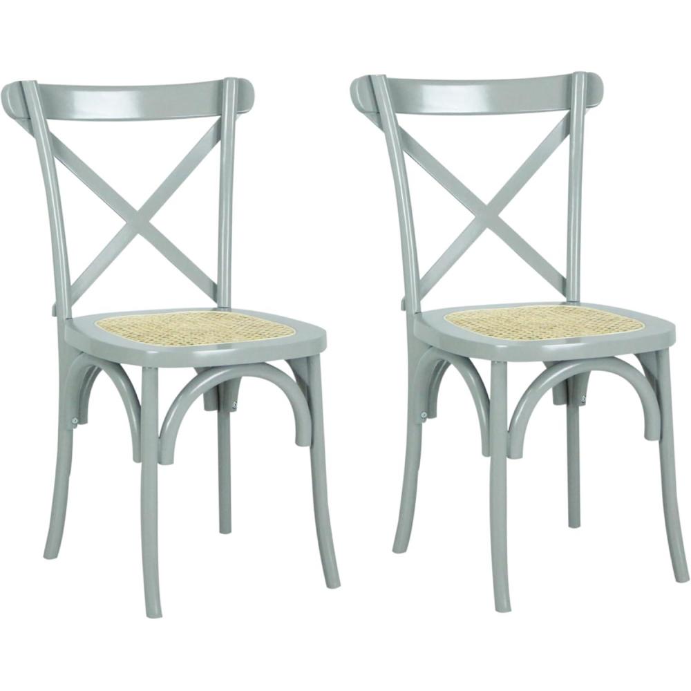 imageJONATHAN Y DNG1001DSET2 Cassis Classic Traditional XBack Wood Rattan Dining Chair French Country Cottage Vintage Farmhouse Shabby Chic BlackNatural Set of 2GrayNatural