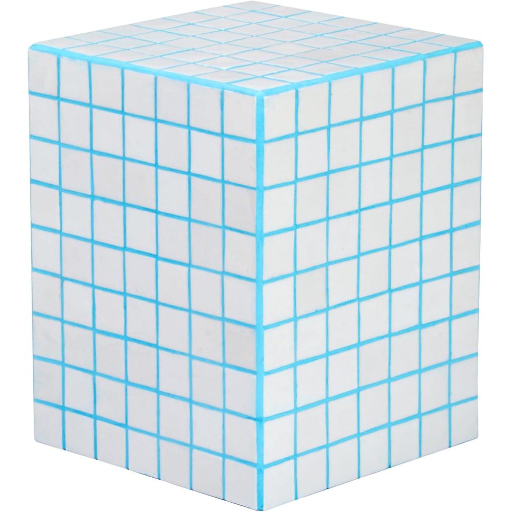 imageJONATHAN Y END2000I Callista 18quot Modern Bohemian Ceramic Tiled Rectangle End Table Side Table Accent Table for Living Room Bedroom Khaki YellowLight GrayWhiteNeon Blue