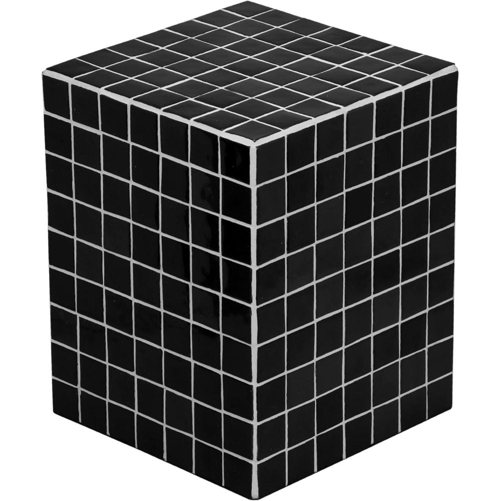 imageJONATHAN Y END2000I Callista 18quot Modern Bohemian Ceramic Tiled Rectangle End Table Side Table Accent Table for Living Room Bedroom Khaki YellowLight GrayBlackWhite