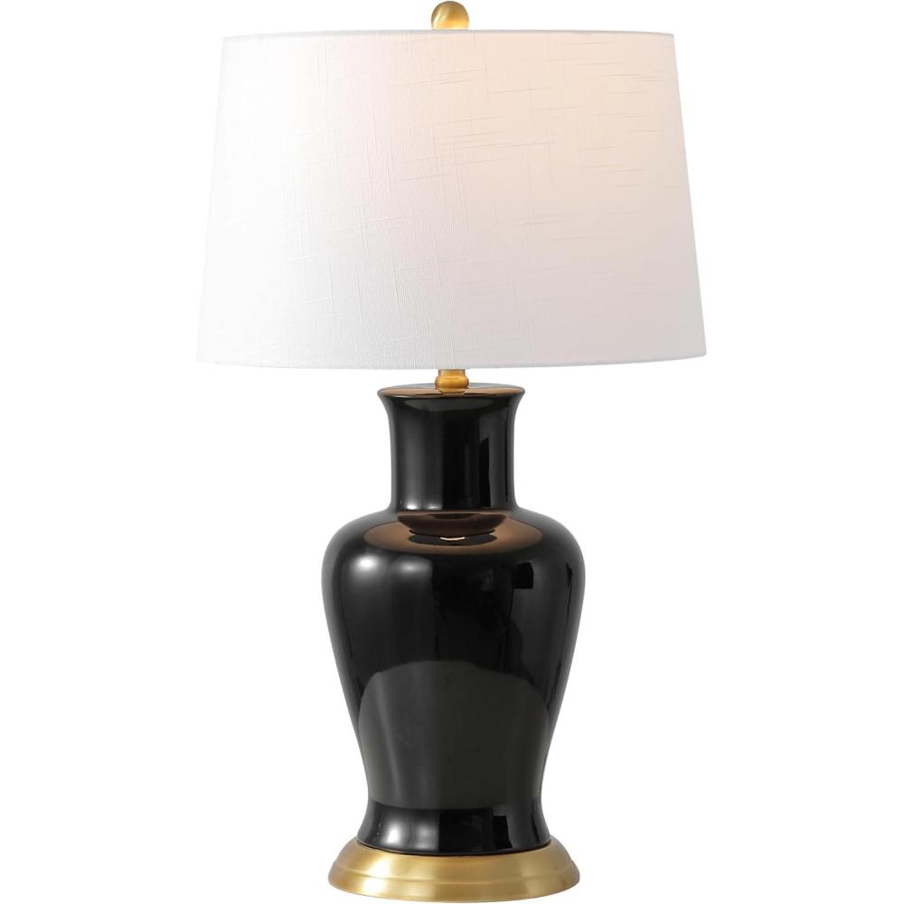 imageJONATHAN Y JYL4026A Julian 29quot Ceramic LED Table Lamp Traditional Transitional Bedside Desk Nightstand Lamp for Bedroom Living Room Office College Bookcase LED Bulb Included WhiteGoldBlack