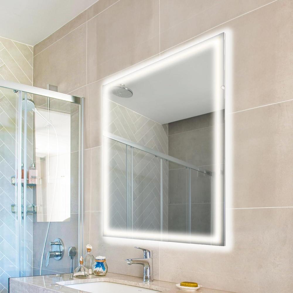 imageJONATHAN Y MIR100A3648 Pax 36 in W x 48 in H Large Rectangular Frameless Antifog FrontBackLit Wall Bathroom Vanity Mirror with Smart Touch38L x 38W