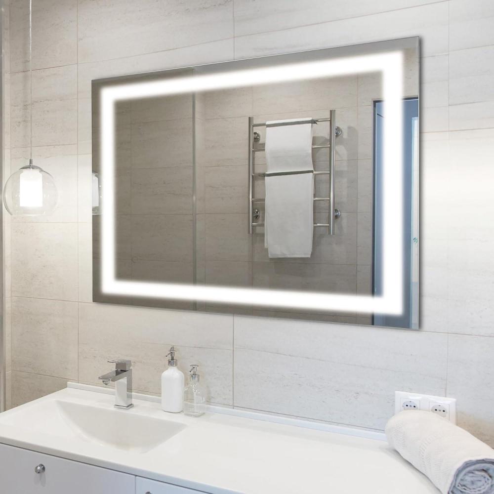 imageJONATHAN Y MIR102A2434 Remy 24 in W x 34 in H Small Rectangular Frameless Antifog FrontLit Wall Bathroom Vanity Mirror with Smart Touch36L x 30W
