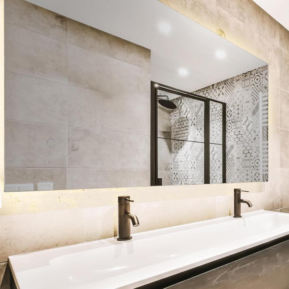 imageJONATHAN Y MIR103A2638 Nora 26 in W x 38 in H Small Rectangular Frameless Antifog BackLit Wall Bathroom Vanity Mirror with Smart Touch48L x 22W