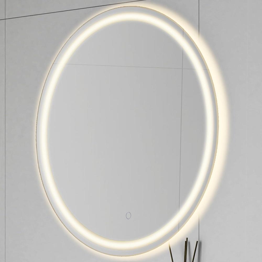 imageJONATHAN Y MIR104A3224 Dane 24 in W x 32 in H Small Oval Frameless Antifog FrontBackLit TriColor Bathroom Vanity Mirror with Smart Touch27L x 27W