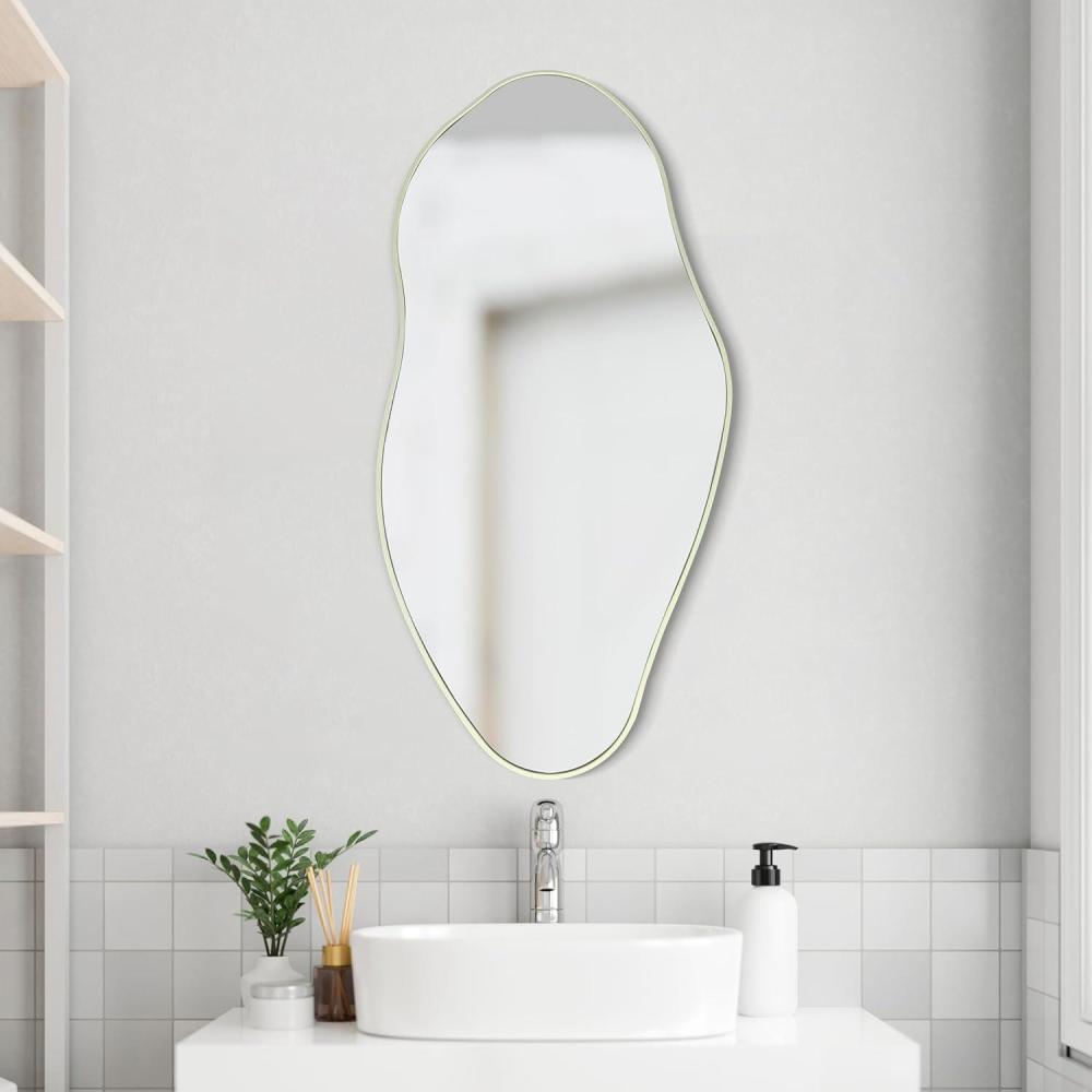 imageJONATHAN Y MIR200C Everly 20 in W x 42 in H Large Irregular Framed Decorative Wall Mirror for Bathroom Living Room Bedroom Sage GrenSage Gren