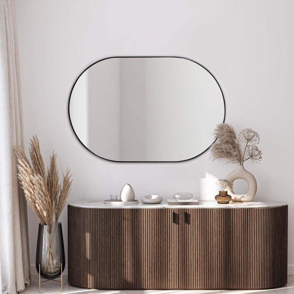 imageJONATHAN Y MIR202C Milly 24 in W x 36 in H Medium Oval Metal Framed Wall Mirror for Bathroom Living Room Bedroom GoldBlack