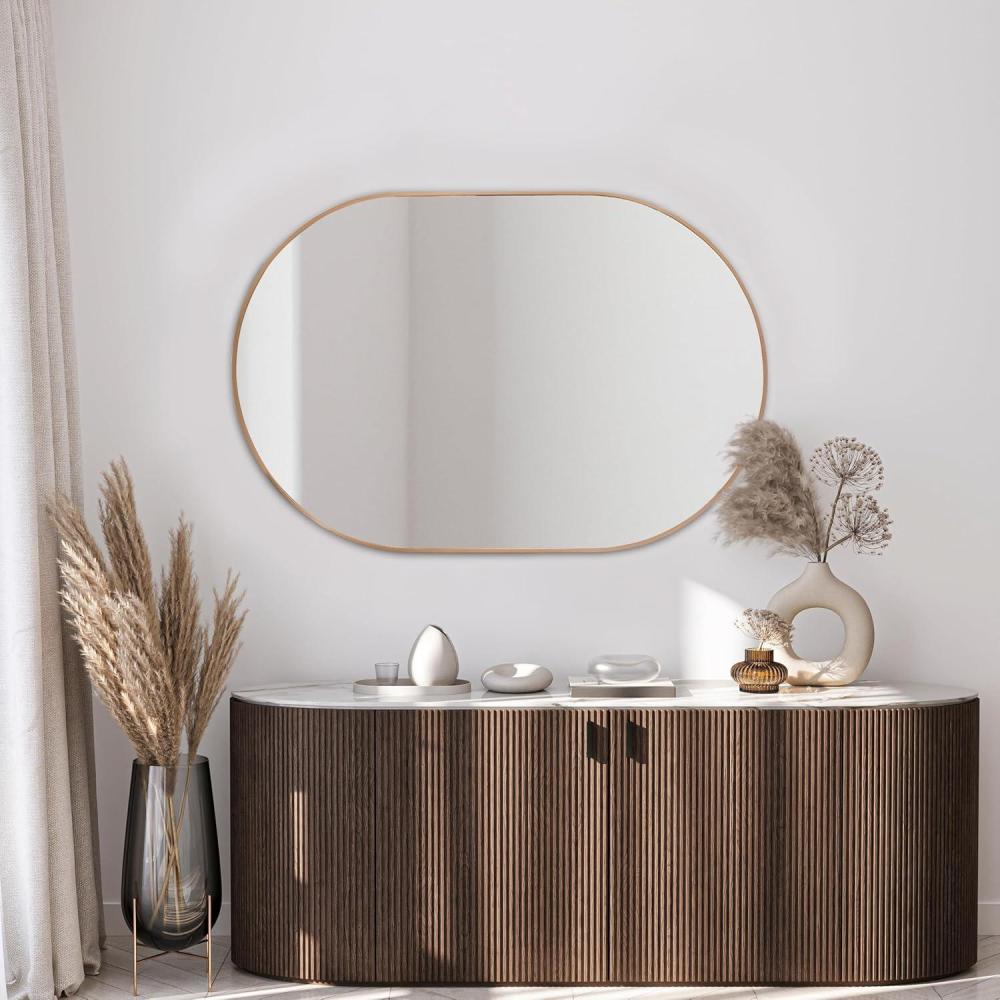 imageJONATHAN Y MIR202C Milly 24 in W x 36 in H Medium Oval Metal Framed Wall Mirror for Bathroom Living Room Bedroom GoldGold