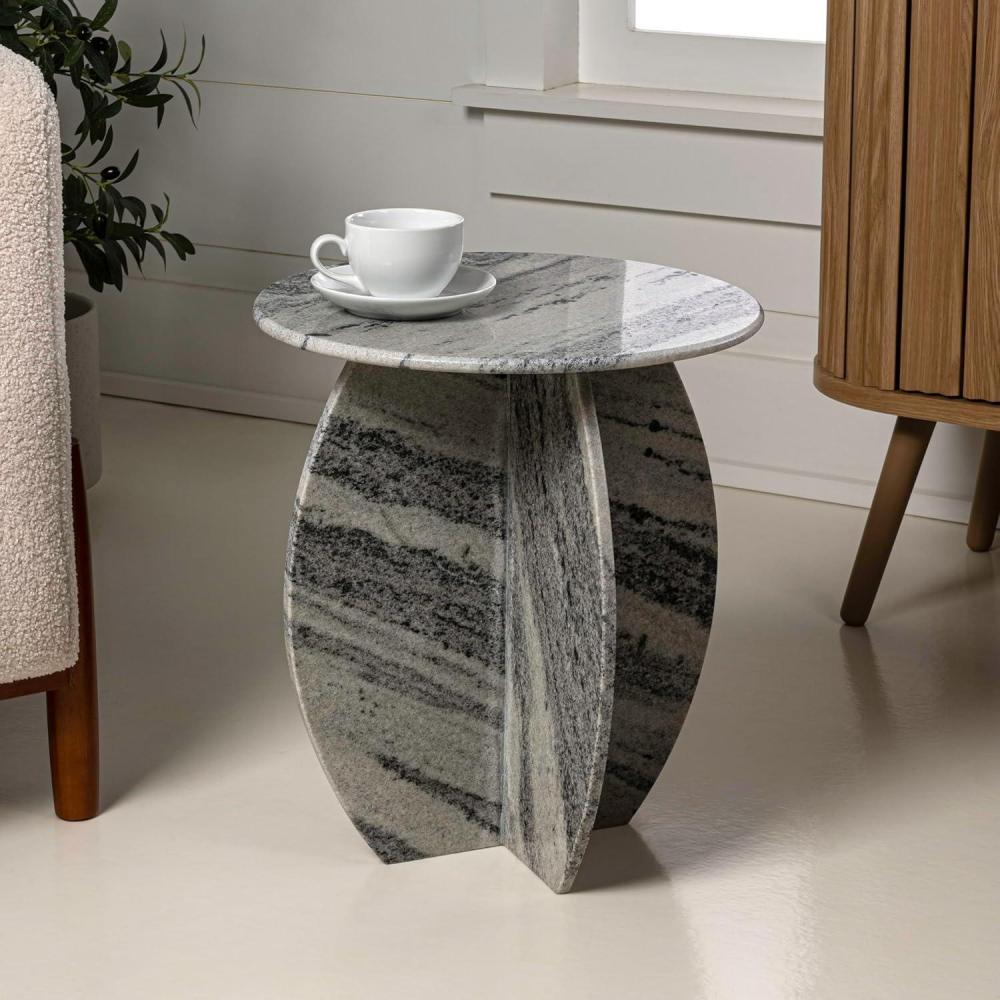 imageJONATHAN Y MTB1105A Venus 175quot Contemporary Natural Marble Handmade XShaped End Table for Living Room Bedroom Bathroom GrayBlack