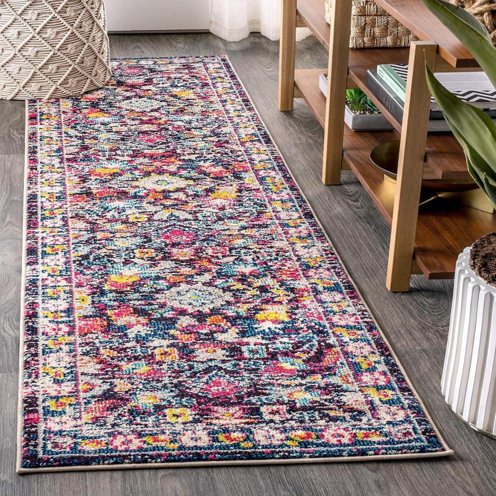 imageJONATHAN Y Modern Boho Floral BeigeMulti Indoor Area Rug 8x10 Bohemian Vintage EasyCleaning for Living Room Bedroom Kitchen Pet Friendly NonShedding MDP200B8MultiPurple