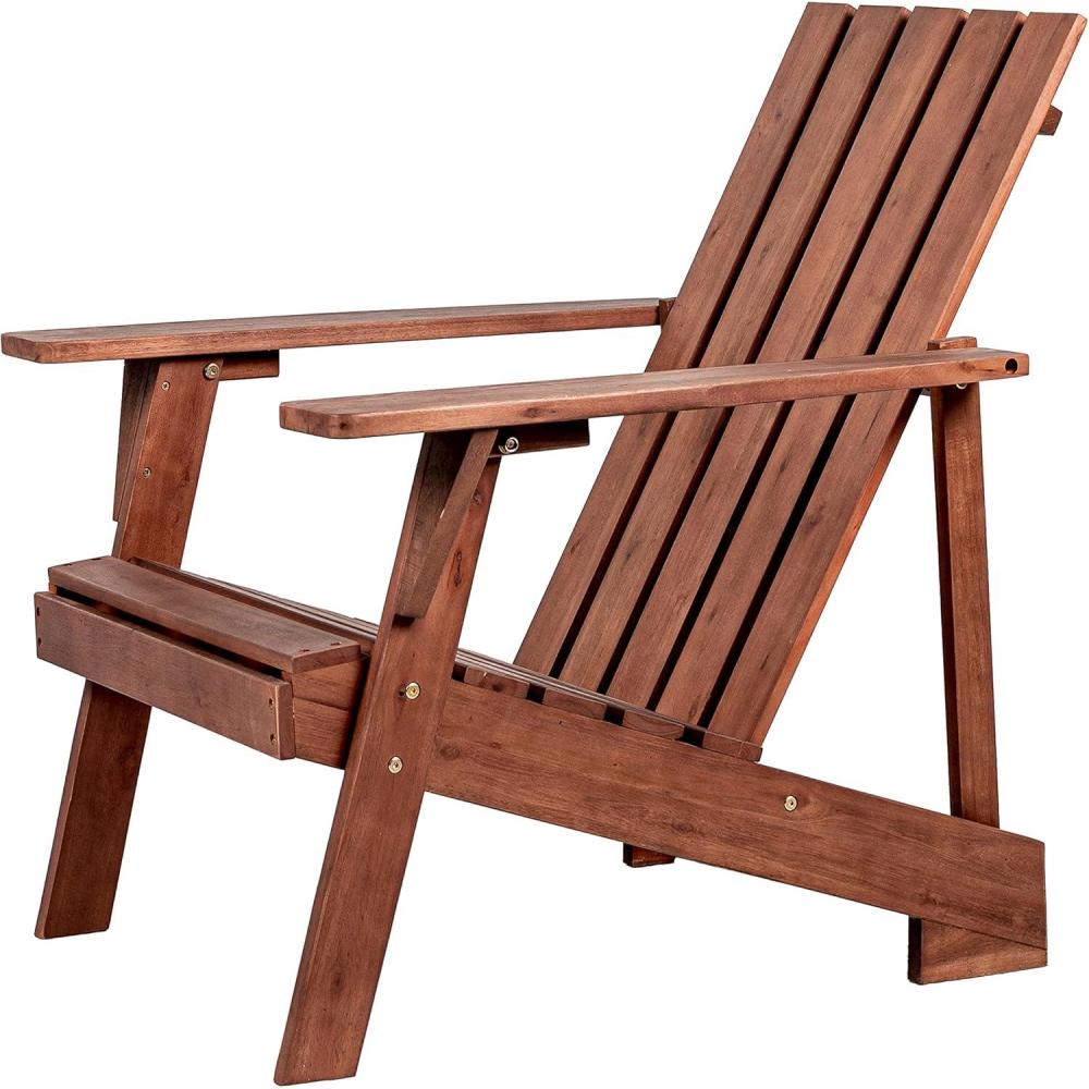 imageJONATHAN Y PAT1001B Irving Outdoor Patio Modern Acacia Wood Adirondack Chair for Garden Lawn Backyard Pool Deck Beach Firepit GrayDark Brown