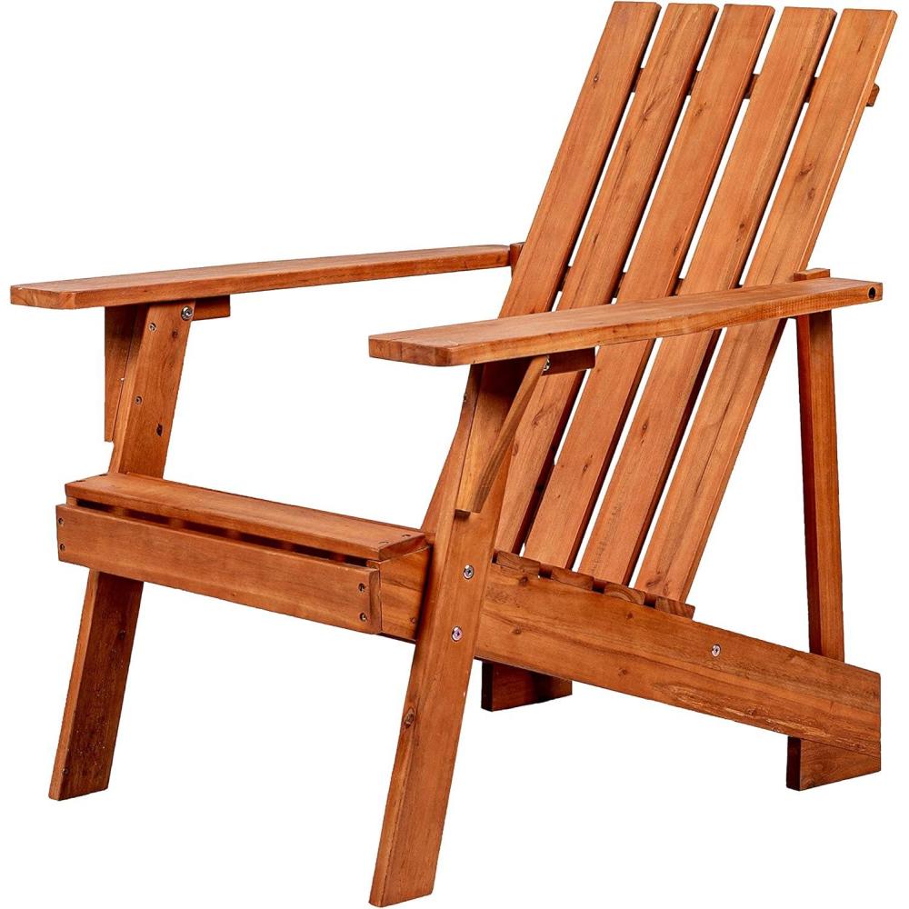 imageJONATHAN Y PAT1001B Irving Outdoor Patio Modern Acacia Wood Adirondack Chair for Garden Lawn Backyard Pool Deck Beach Firepit GrayLight Brown