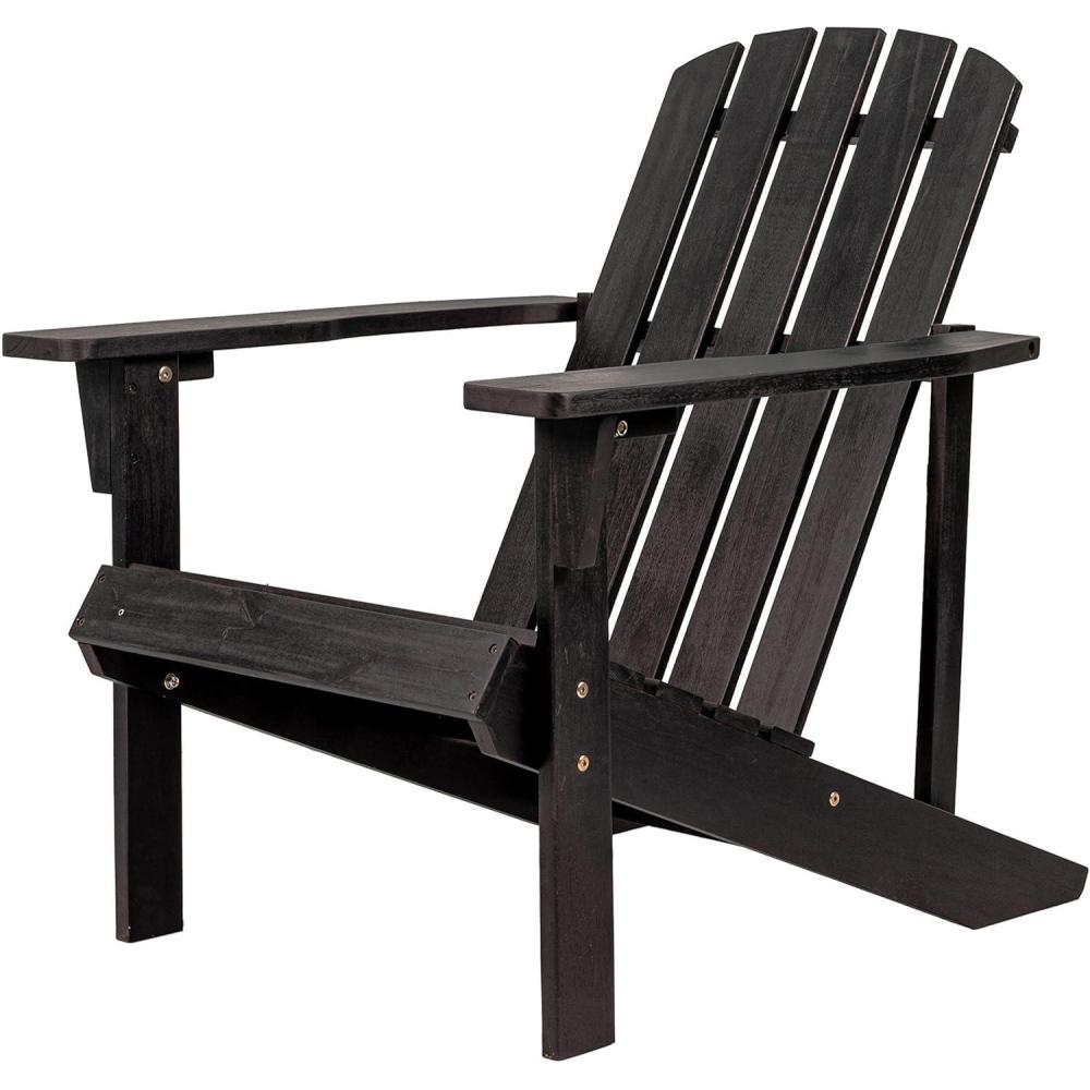 imageJONATHAN Y PAT1002C Westport Outdoor Patio Traditional Acacia Wood Adirondack Chair for Garden Lawn Backyard Pool Deck Beach Firepit Dark BrownBlack
