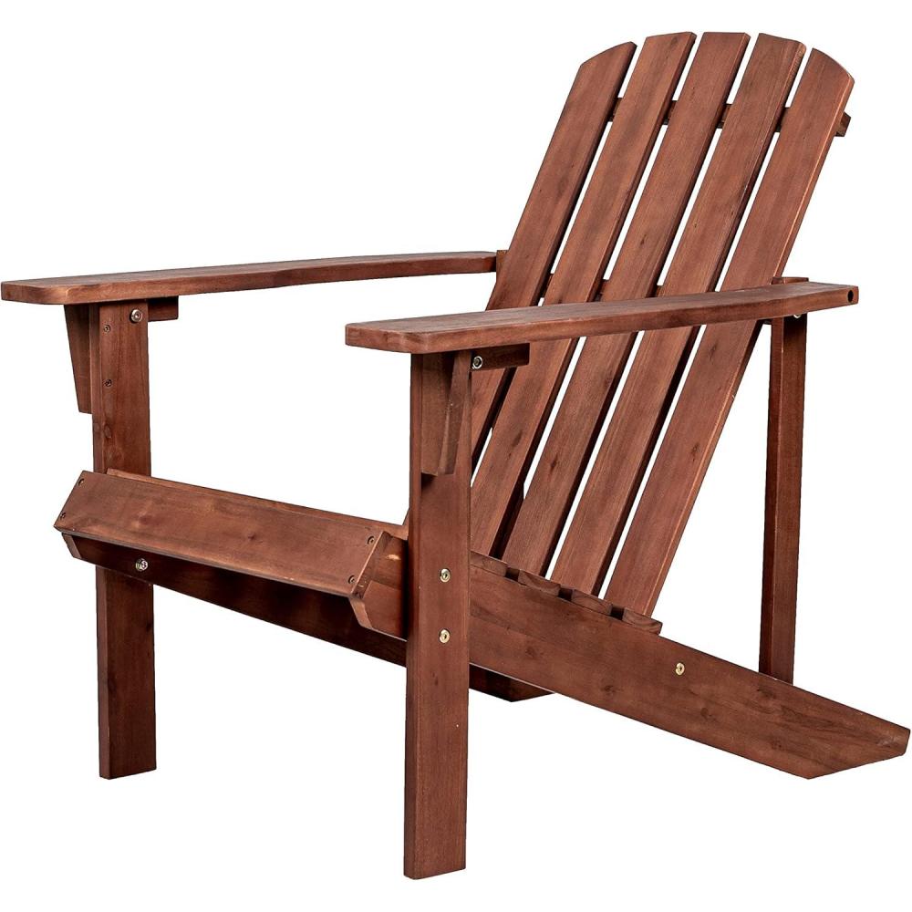imageJONATHAN Y PAT1002C Westport Outdoor Patio Traditional Acacia Wood Adirondack Chair for Garden Lawn Backyard Pool Deck Beach Firepit Dark BrownDark Brown