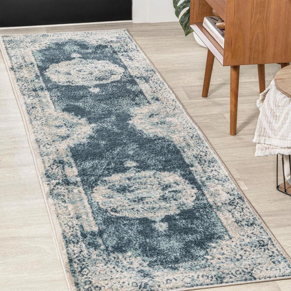 imageJONATHAN Y Rosalia Cottage Medallion NavyIvory Indoor Area Rug 8x10 Vintage Bohemian EasyCleaning for Living Room Bedroom Kitchen Pet Friendly NonShedding MDP403D8IvoryBlue