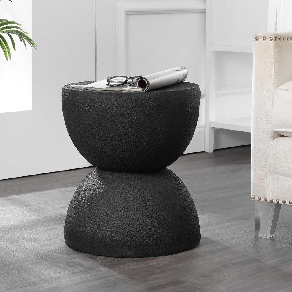 imageJONATHAN Y TBL1100A Greta 18quot MidCentury Modern Drum IndoorOutdoor Accent Table Modern Contemporary Minimalist Scandinavian Classic Patio Garden Bathroom Living Room WhiteBlack