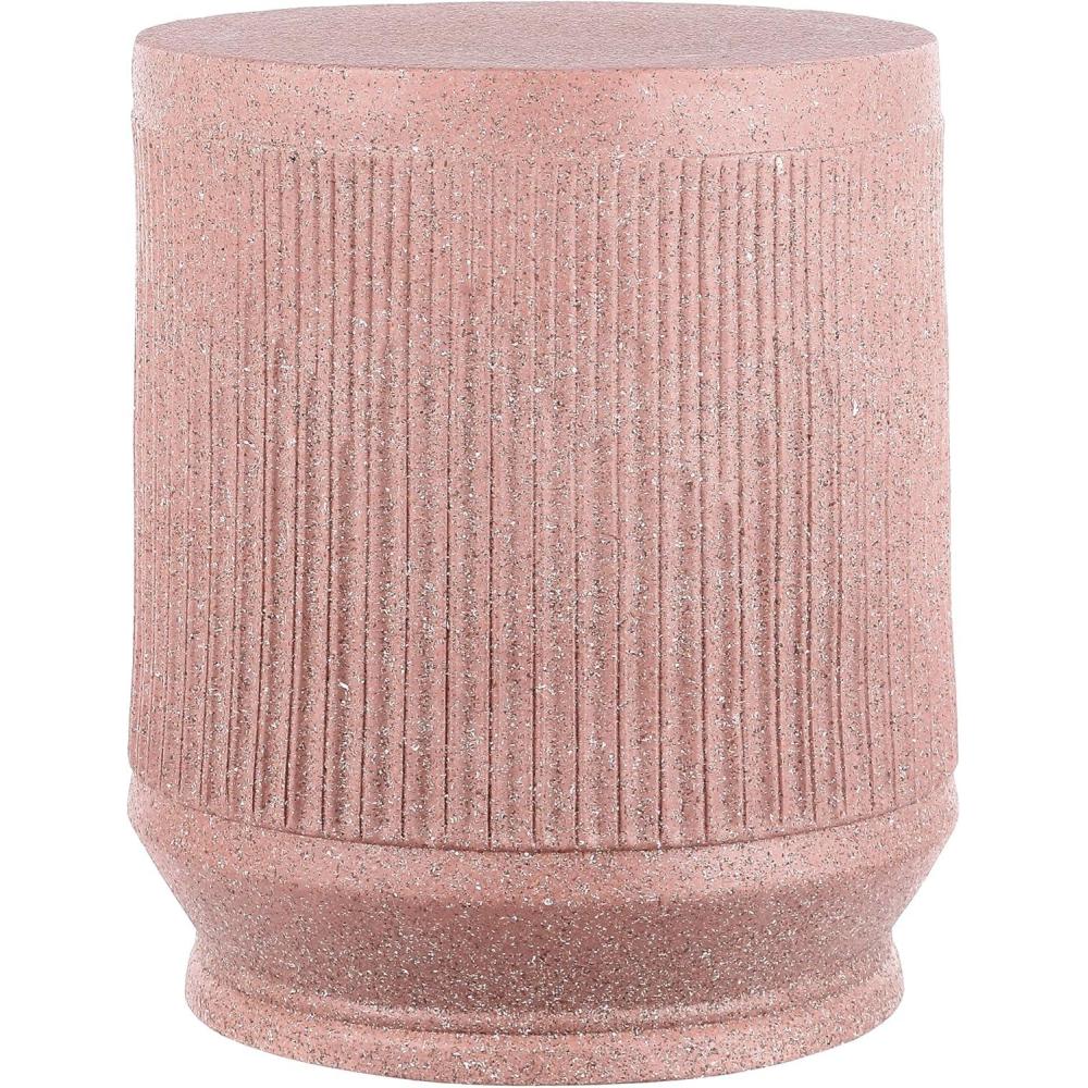 imageJONATHAN Y TBL1103B Kline 175quot MidCentury Modern Brutalist IndoorOutdoor Accent Table Art Deco Minimalist Contemporary Patio Garden Bathroom Living Room Pink Terrazzo FinishPink Terrazzo Finish