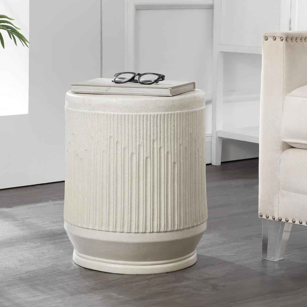 imageJONATHAN Y TBL1103B Kline 175quot MidCentury Modern Brutalist IndoorOutdoor Accent Table Art Deco Minimalist Contemporary Patio Garden Bathroom Living Room Pink Terrazzo FinishCream Terrazzo Finish