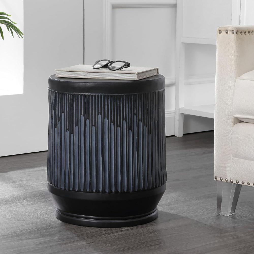 imageJONATHAN Y TBL1103B Kline 175quot MidCentury Modern Brutalist IndoorOutdoor Accent Table Art Deco Minimalist Contemporary Patio Garden Bathroom Living Room Pink Terrazzo FinishWash Black