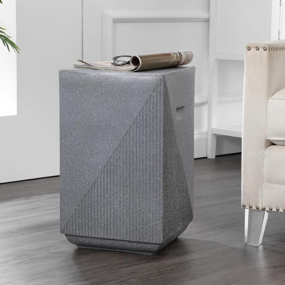 imageJONATHAN Y TBL1104C Adrian 2075quot Contemporary Minimalist Square IndoorOutdoor Accent Table Modern MidCentury Art Deco Contemporary Patio Garden Bathroom Living Room Pink Terrazzo FinishGray Terrazzo Finish