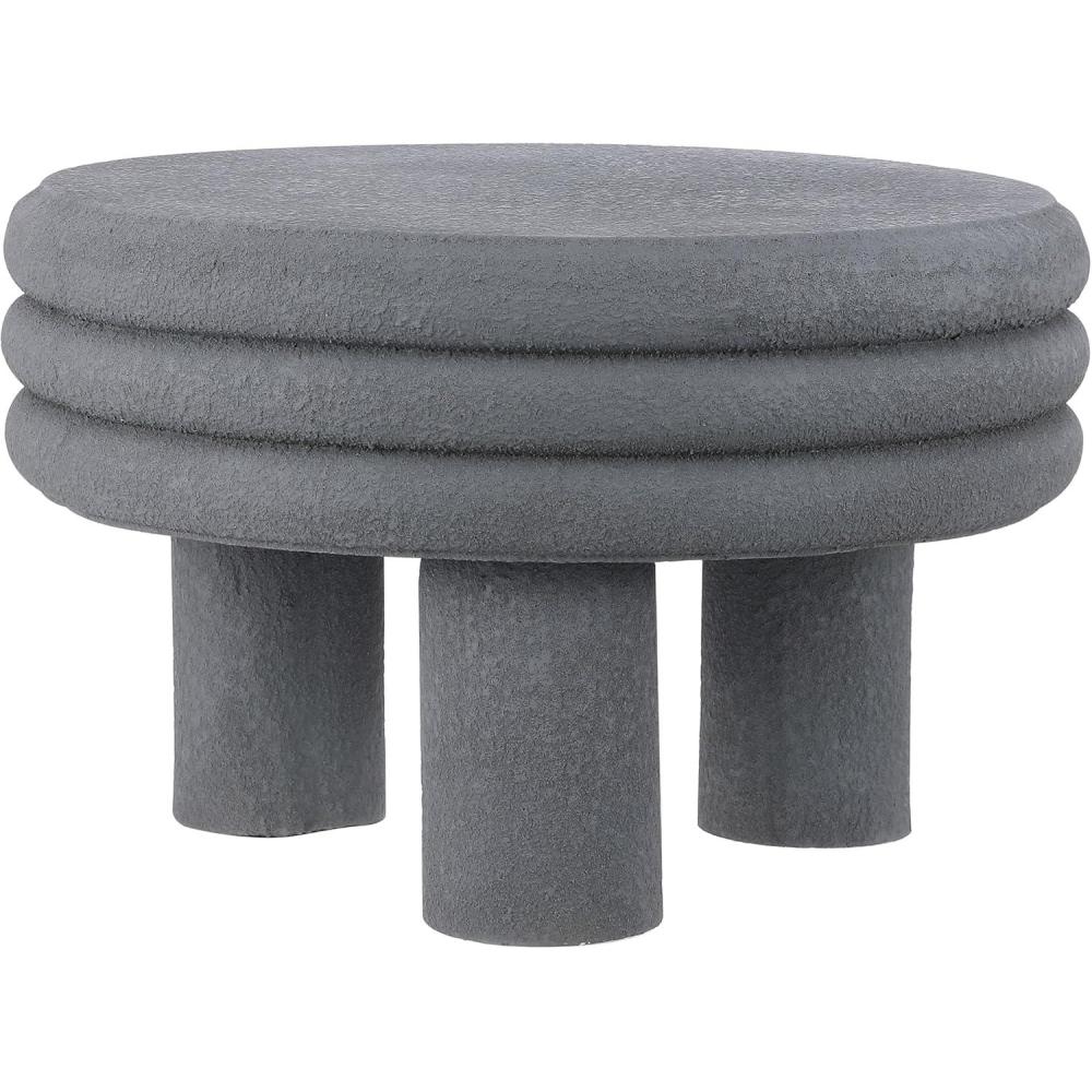 imageJONATHAN Y TBL1106A Rashida 1775quot Contemporary Minimalist Curvy High IndoorOutdoor Accent Table Contemporary Modern MidCentury Art Deco Patio Garden Bathroom Living Room Gray FrostedGray Frosted