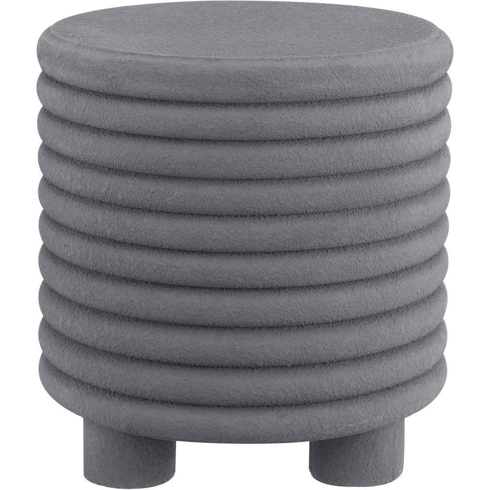 imageJONATHAN Y TBL1107B Evans 18quot Minimalist Modern 3Legged Drum IndoorOutdoor Accent Table Contemporary MidCentury Art DecoBohemian Patio Garden Bathroom Living Room White FrostedGray Frosted