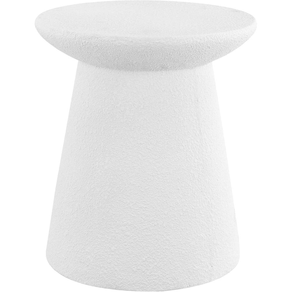 imageJONATHAN Y TBL1108A Hollie 18quot Minimalist Modern Drum IndoorOutdoor Accent Table Pedestal Contemporary MidCentury Art Deco Bohemian Patio Garden Room Bathroom Living Room White FrostedWhite Frosted