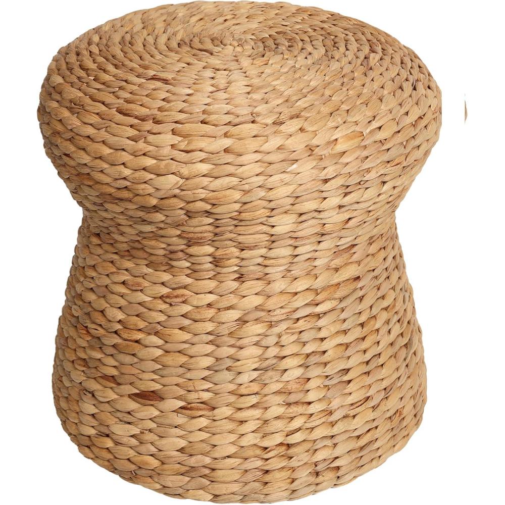 imageJONATHAN Y TBL2502A Alberto 185quot Modern Bohemian HandWoven Hyacinth Mushroom Stool for Living Room Bedroom Entryway Foyer Natural