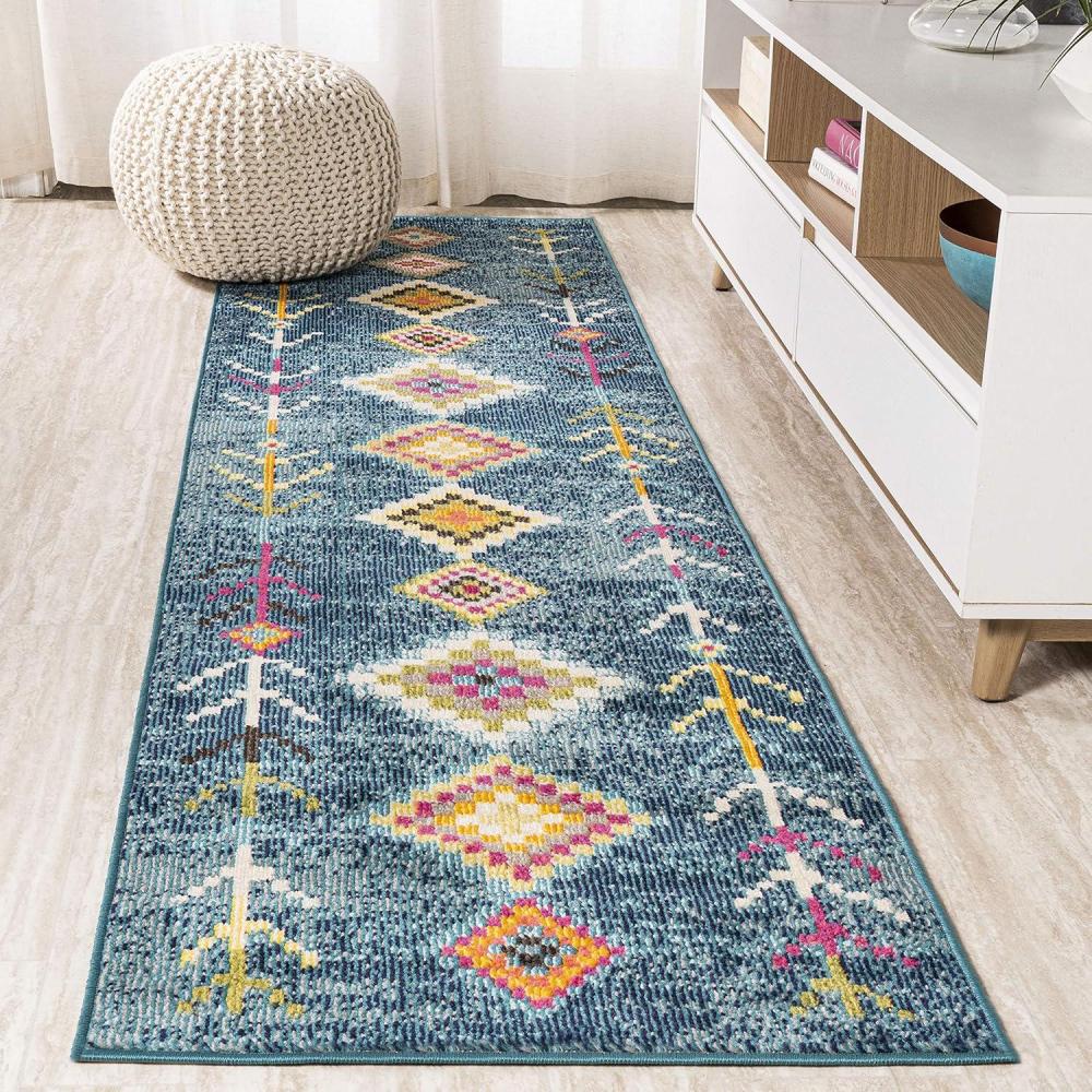 imageJONATHAN Y Tribal Love Geometric Dark BlueMulti Indoor Area Rug 8x10 Bohemian Casual EasyCleaning for Living Room Bedroom Kitchen Pet Friendly NonShedding MOH105A8Dark Blue multi