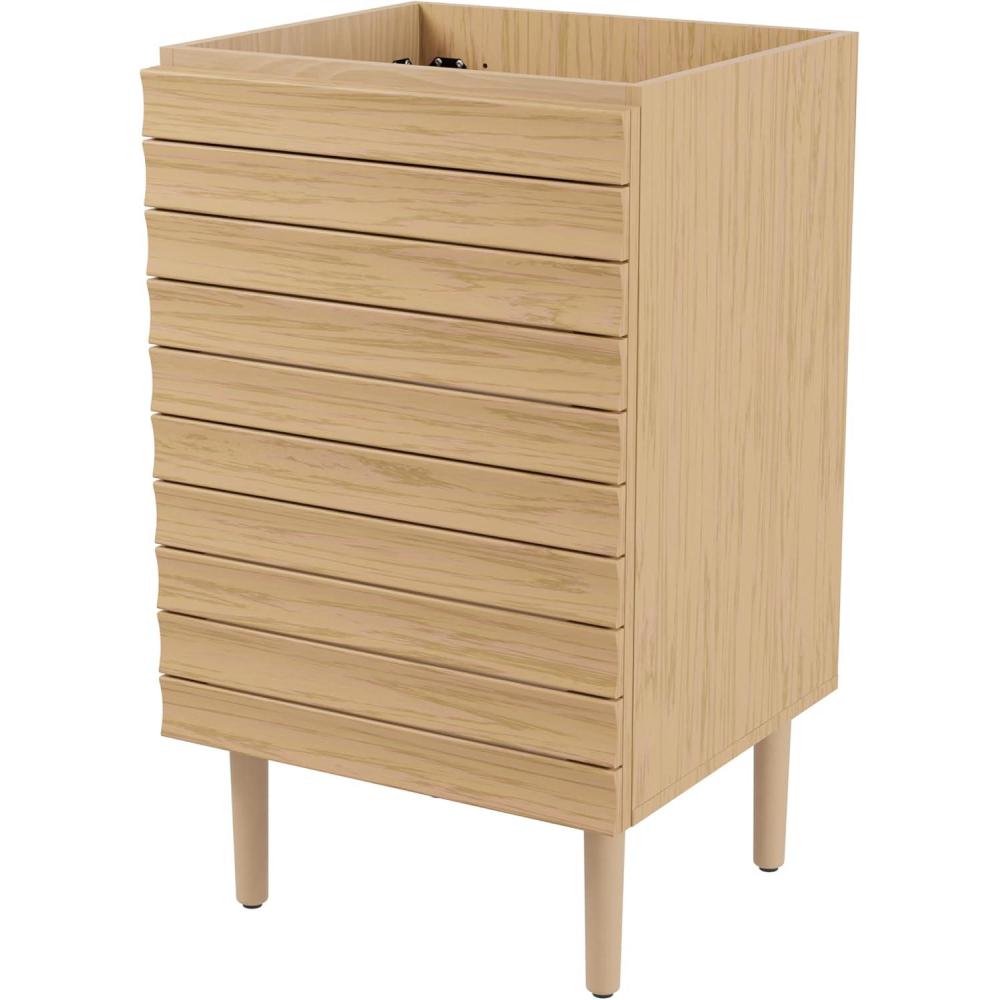 imageJONATHAN Y VAN1002B Aubert 30 in W x 18 in D x 33 in H Thick Linear Slat Modern Farmhouse 2Shelf Bath Vanity Cabinet Only Sink Basin not Included WalnutOak