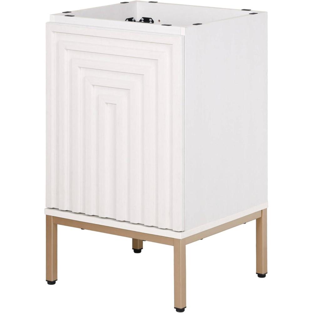 imageJONATHAN Y VAN1020A Rowan 30 in W x 18 in D x 33 in H Geometric Modern Transitional 2Shelf Bathroom Vanity Cabinet Only with Soft Closing Doors Sink Basin Not Included OakWhite