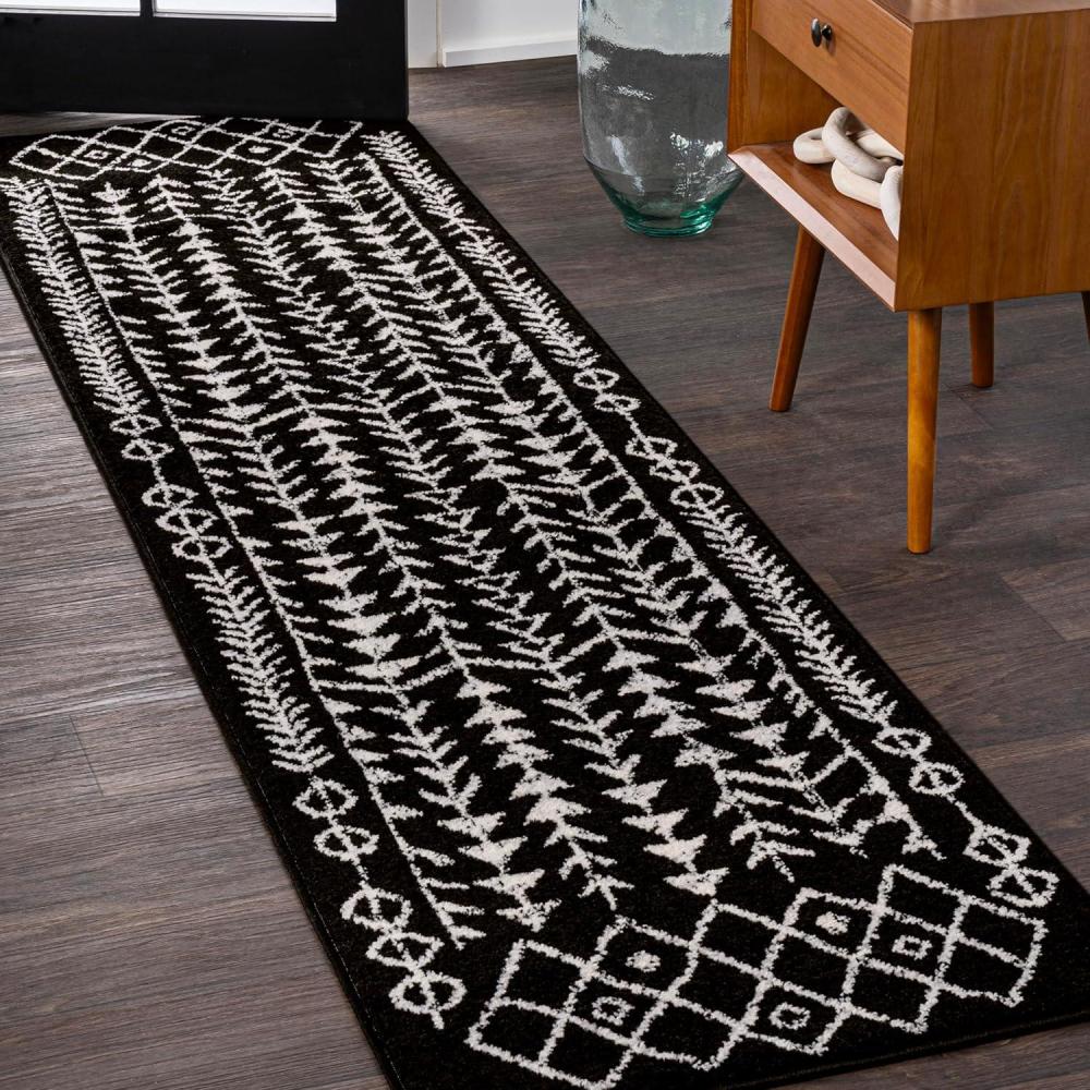 imageJONATHAN Y Ziri Moroccan Geometric CreamGray Indoor Area Rug 8x10 Bohemian Scandinavian EasyCleaning for Living Room Bedroom Kitchen Pet Friendly NonShedding MOH210A8BlackCream