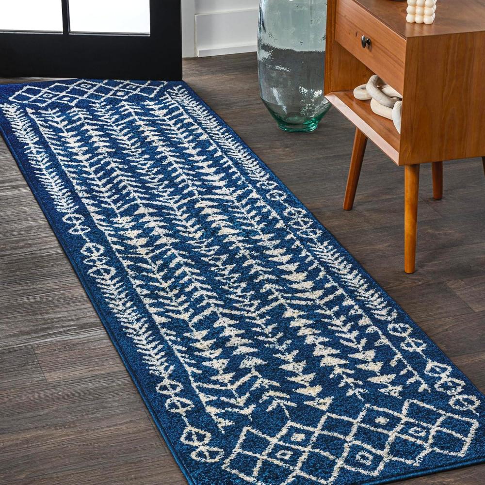 imageJONATHAN Y Ziri Moroccan Geometric CreamGray Indoor Area Rug 8x10 Bohemian Scandinavian EasyCleaning for Living Room Bedroom Kitchen Pet Friendly NonShedding MOH210A8NavyCream