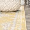 JONATHAN Y Alhambra Ornate Medallion Modern Brown/Cream Indoor Area Rug, 8×10, Vintage, Bohemian, Easy-Cleaning for Living Room, Bedroom, Kitchen, Pet Friendly, Non-Shedding (MDP400B-8)(Yellow/Cream)