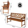JONATHAN Y BNH100B Sloane 59.1″ 3-Seat Ogee Diamond-Back 600-Lbs Support Acacia Wood Outdoor Garden Patio Bench for Garden, Lawn, Backyard, Pool, Deck, Beach, Firepit, Gray(Teak)