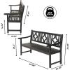 JONATHAN Y BNH100B Sloane 59.1″ 3-Seat Ogee Diamond-Back 600-Lbs Support Acacia Wood Outdoor Garden Patio Bench for Garden, Lawn, Backyard, Pool, Deck, Beach, Firepit, Gray(Black)