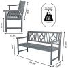 JONATHAN Y BNH100B Sloane 59.1″ 3-Seat Ogee Diamond-Back 600-Lbs Support Acacia Wood Outdoor Garden Patio Bench for Garden, Lawn, Backyard, Pool, Deck, Beach, Firepit, Gray(Grey)