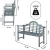 JONATHAN Y BNH103A Lutyens 51.2″ 3-Seat Arched 600-Lbs Support Acacia Wood Outdoor Garden Patio Bench for Garden, Lawn, Backyard, Pool, Deck, Beach, Firepit, Teak(Grey)