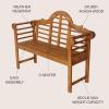 JONATHAN Y BNH103A Lutyens 51.2″ 3-Seat Arched 600-Lbs Support Acacia Wood Outdoor Garden Patio Bench for Garden, Lawn, Backyard, Pool, Deck, Beach, Firepit, Teak(Teak)