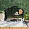 JONATHAN Y BNH103A Lutyens 51.2″ 3-Seat Arched 600-Lbs Support Acacia Wood Outdoor Garden Patio Bench for Garden, Lawn, Backyard, Pool, Deck, Beach, Firepit, Teak(Black)