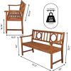 JONATHAN Y BNH104A Apollo 51.2″ 3-Seat Circle-Back 600-Lbs Support Acacia Wood Outdoor Garden Patio Bench for Garden, Lawn, Backyard, Pool, Deck, Beach, Firepit, Teak(Teak)