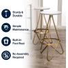 JONATHAN Y BSL1000D Spiroa 30″ Modern Industrial Metal Backless Circular Bar Stool for Home, Kitchen, Dining Room, Workspaces, Cafes and Resturants, White Seat with Gold Frame(White)