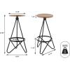 JONATHAN Y BSL1000D Spiroa 30″ Modern Industrial Metal Backless Circular Bar Stool for Home, Kitchen, Dining Room, Workspaces, Cafes and Resturants, White Seat with Gold Frame(Brown)