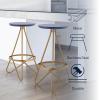 JONATHAN Y BSL1000D Spiroa 30″ Modern Industrial Metal Backless Circular Bar Stool for Home, Kitchen, Dining Room, Workspaces, Cafes and Resturants, White Seat with Gold Frame(Blue)