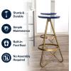 JONATHAN Y BSL1000D Spiroa 30″ Modern Industrial Metal Backless Circular Bar Stool for Home, Kitchen, Dining Room, Workspaces, Cafes and Resturants, White Seat with Gold Frame(Blue)