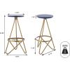 JONATHAN Y BSL1000D Spiroa 30″ Modern Industrial Metal Backless Circular Bar Stool for Home, Kitchen, Dining Room, Workspaces, Cafes and Resturants, White Seat with Gold Frame(Blue)