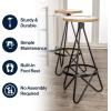 JONATHAN Y BSL1000D Spiroa 30″ Modern Industrial Metal Backless Circular Bar Stool for Home, Kitchen, Dining Room, Workspaces, Cafes and Resturants, White Seat with Gold Frame(Brown)